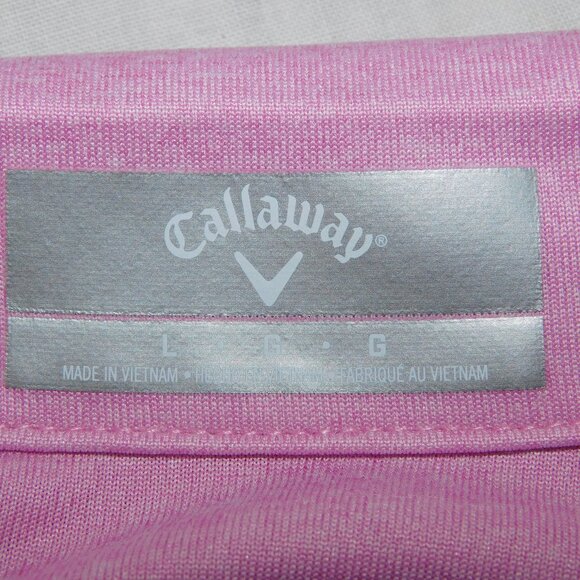Callaway Womens Large Pink 1/4 Zip Short Sleeve Golf Polo Shirt - Picture 9 of 9